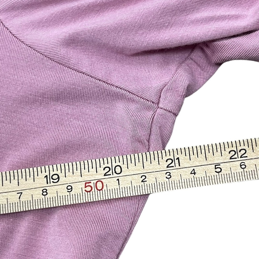 Madison Grey Puff Sleeve Top Women XL Mauve Pink Good Pleated Knit crew neck Tee - Picture 11 of 11